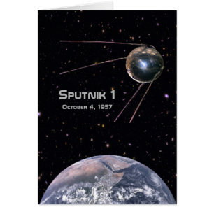 Sputnik 1 Earth Satellite Hälsningskort