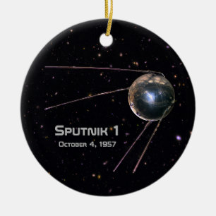 Sputnik 1 Earth Satellite Julgransprydnad Keramik