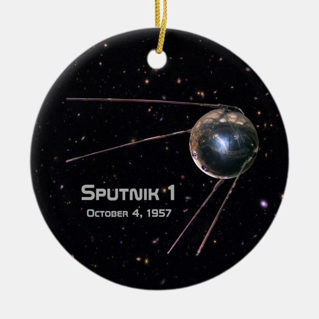 Sputnik 1 Earth Satellite Julgransprydnad Keramik (Framsidan)