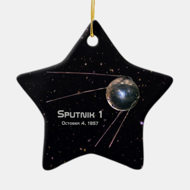 Sputnik 1 Earth Satellite Julgransprydnad Keramik (Framsidan)
