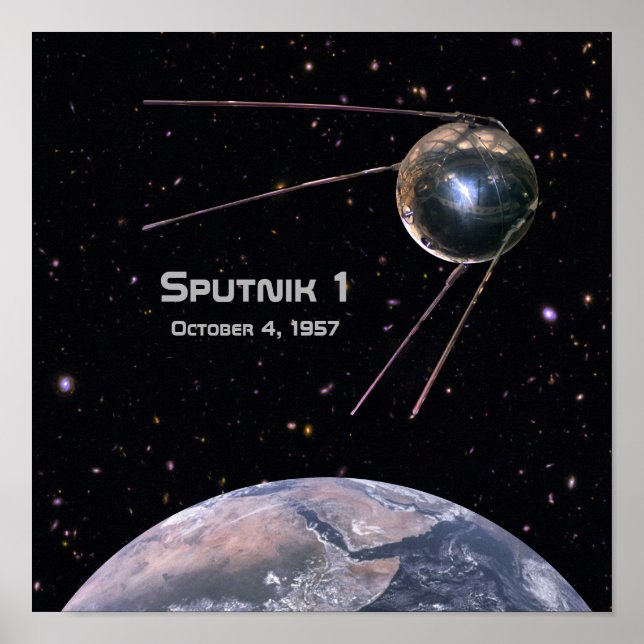Sputnik 1 Earth Satellite Poster (Framsidan)