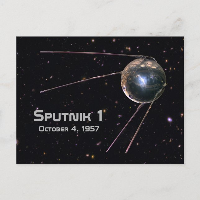 Sputnik 1 Earth Satellite Vykort (Framsida)