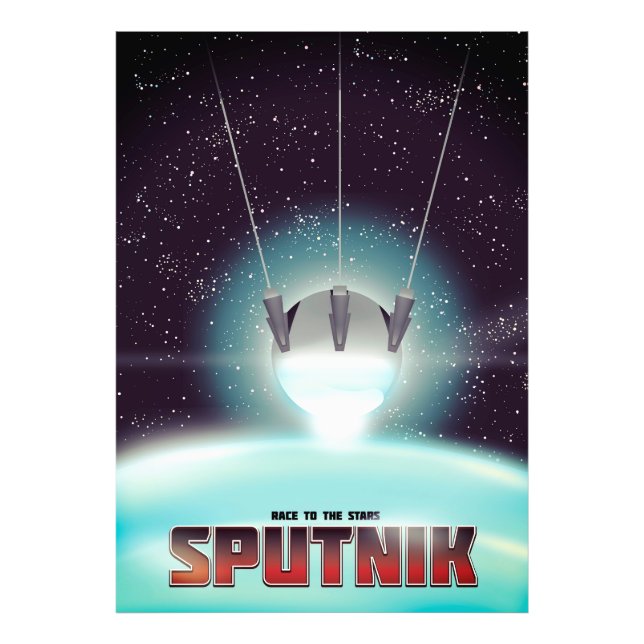 Sputnik "kapplöpning till stjärnorna" fototryck (Framsidan)