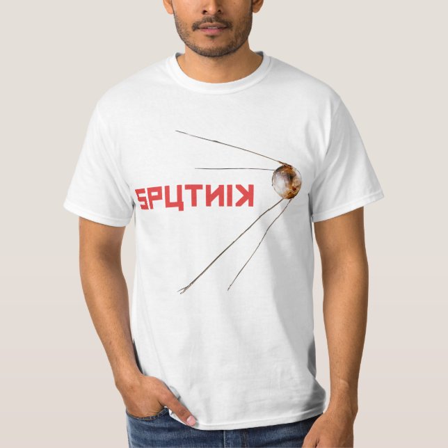 SPUTNIK - rymd/rysk/sovjetunion/teknik T-shirt (Framsida)