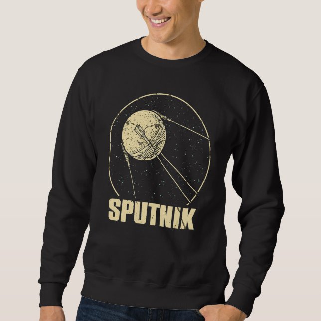 Sputnik Satellite Spacececraft Sovjetunionen Lång Ärmad Tröja (Framsida)