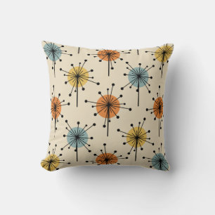 Sputnik Starburst Flowers Retro Kudde