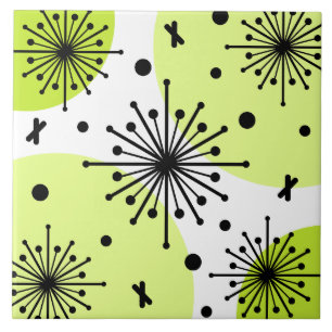 Sputnik Starbursts Chartreuse Kakelplatta