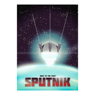 Sputnik "tävling to the Stars" Fototryck