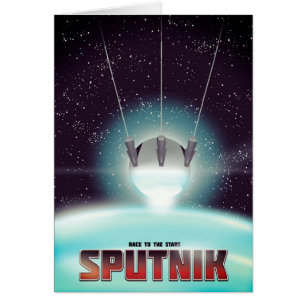 Sputnik "tävling to the Stars" Hälsningskort