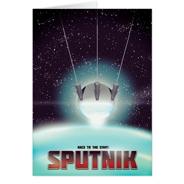 Sputnik "tävling to the Stars" Hälsningskort (Framsidan)