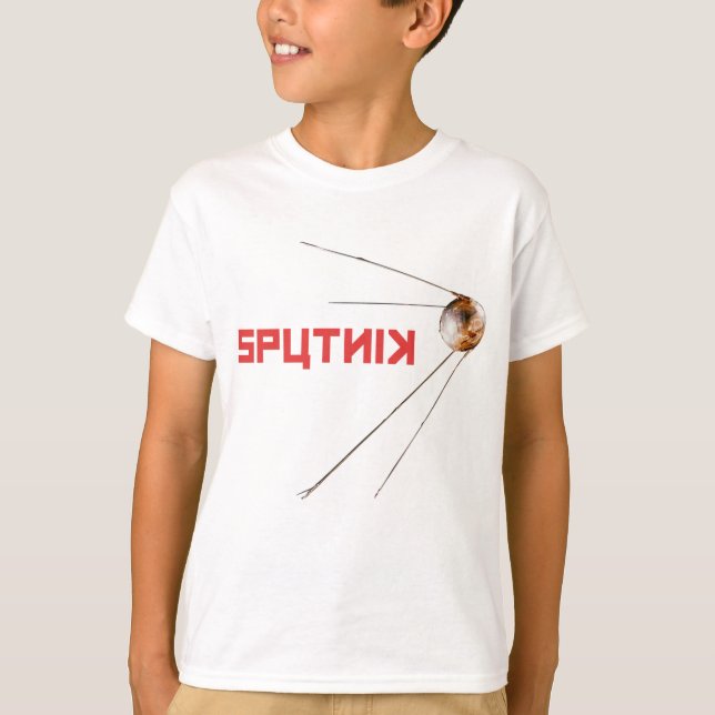 SPUTNIK - Utrymme/rysk/sovjetisk union/teknik Tee Shirt (Framsida)