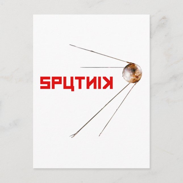 SPUTNIK - Utrymme/rysk/sovjetisk union/teknik Vykort (Framsida)
