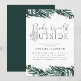 SPY Baby sitt Kall utanför Vinter Gräs Baby Shower Inbjudningar