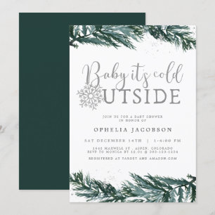SPY Baby sitt Kall utanför Vinter Gräs Baby Shower Inbjudningar