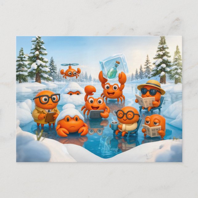 Spy Crab Winter Team On Arctic Mission Vykort (Framsida)