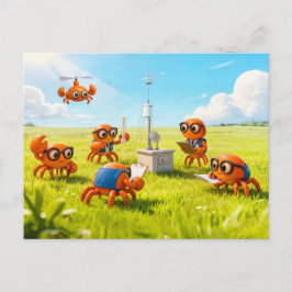Spy Crabs Learning How Weather Station Works Vykort