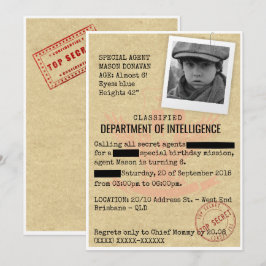 Spy-Födelsedagsfest Inbjudningar