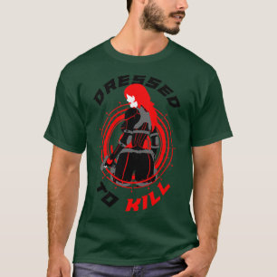 Spy-kvinna som är nedtryckt till en Döda med platt T Shirt