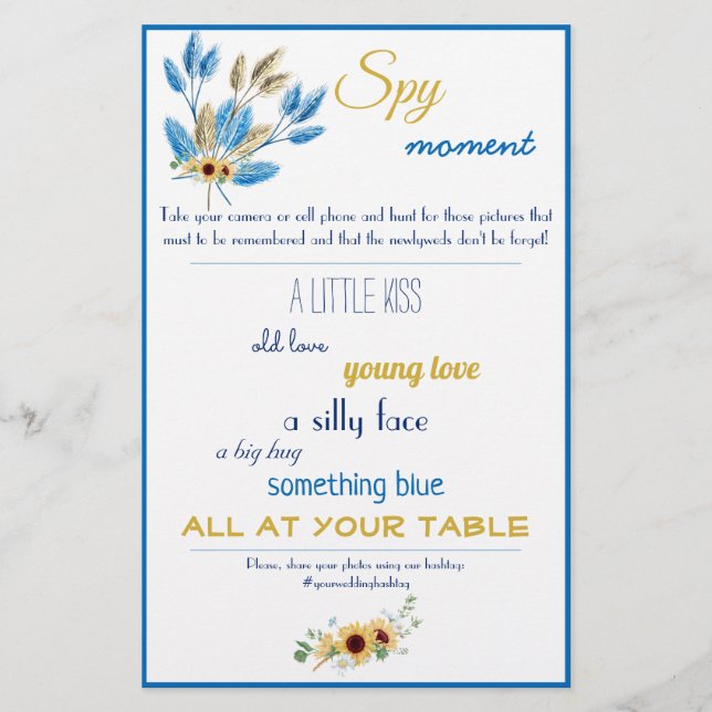 Spy Möhippa Bröllop Game Flyer (Framsidan)