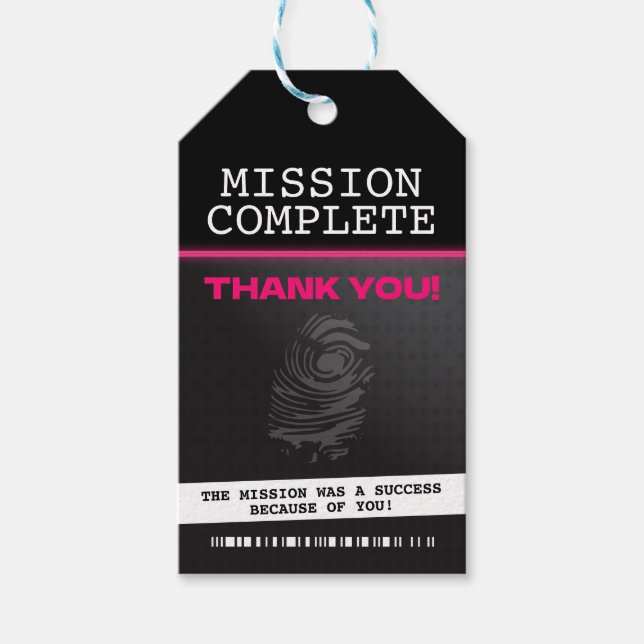 Spy Party Rosa Tack Presentetikett (Framsidan)