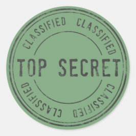 Spy Surprise Födelsedagsfest Top Secret Classified Runt Klistermärke