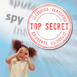 Spy Surprise Födelsedagsfest Top Secret Classified Runt Klistermärke