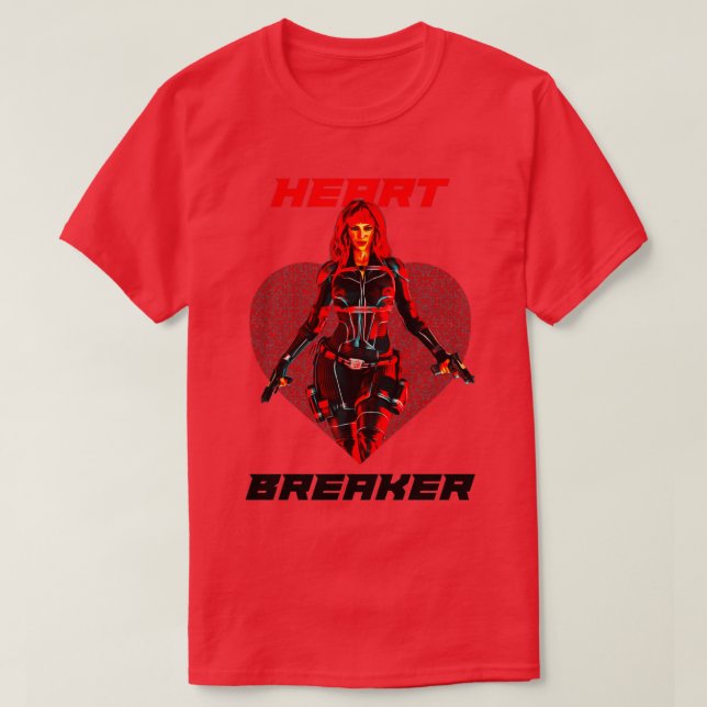 Spy Woman Heart Breaker Fullt Färg variant T Shirt (Design framsida)