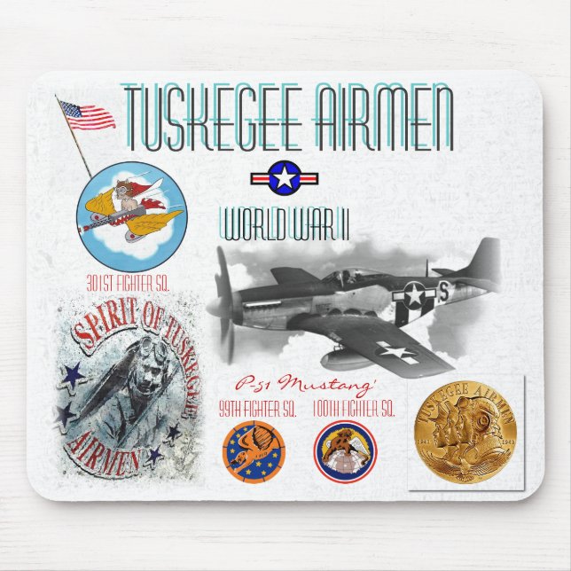 Sq kämpe för TUSKEGEE-AIRMEN -301st. - WW II Musmatta (Framsidan)