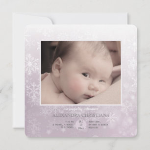 Sq vinterankomstro. Fotofödelsemeddelande Meddelande