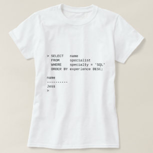 Sql-databasspecialist: Jess T-shirt