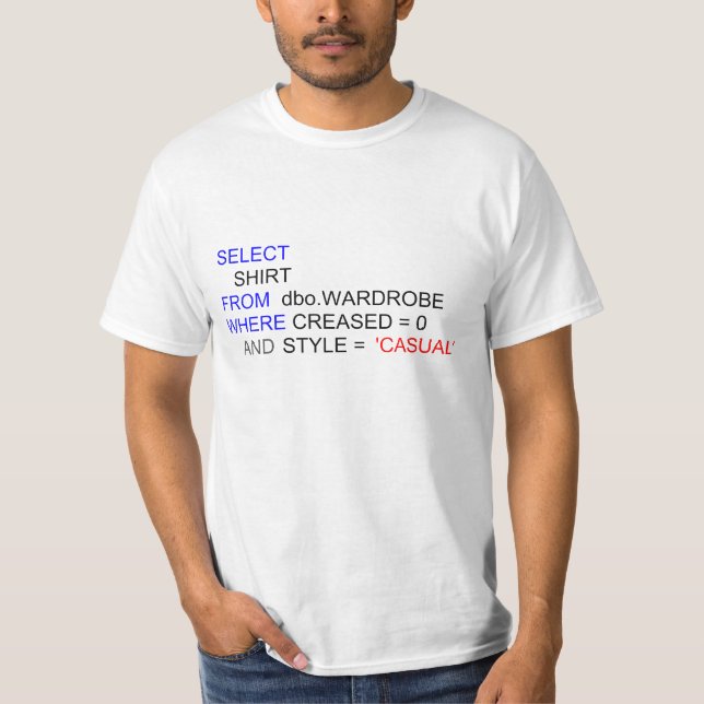 Sql-dator som programmerar T-tröja Tee Shirt (Framsida)