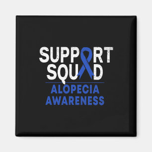 Squad Alopecia Awareness Blue Aa Ribbon Warrior Magnet