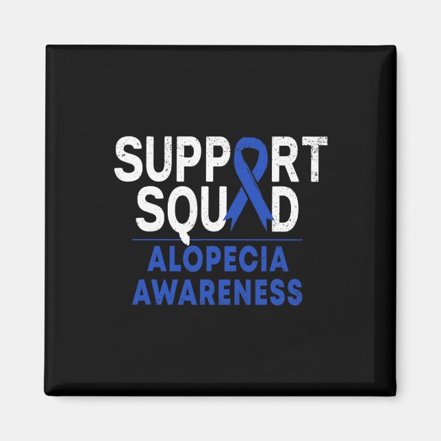 Squad Alopecia Awareness Blue Aa Ribbon Warrior Magnet (Framsidan)