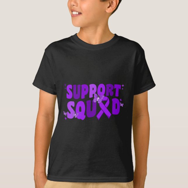 Squad Alzheimers Medvetenhet Fjäril T Shirt (Framsida)