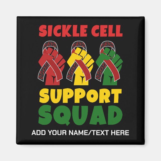 SQUAD-anpassat namn för SICKLE CELL Awareness SUPP Magnet (Framsidan)