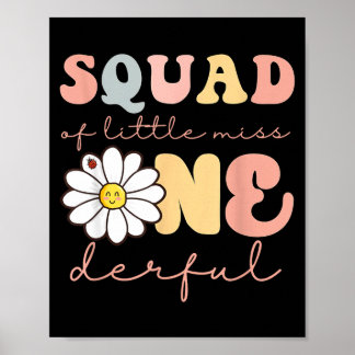 Squad av lilla fröken underbara första födelsedag  poster