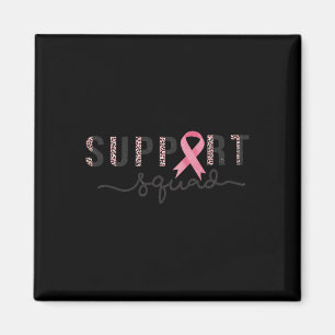 Squad Bröstcancer Medvetenhet Leopard Rosa Band Magnet