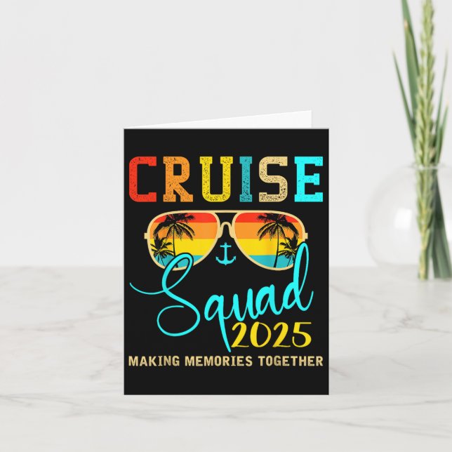 Squad Crew Cruise 2025 Summer Vacation Matching Fa Kort (Framsida)