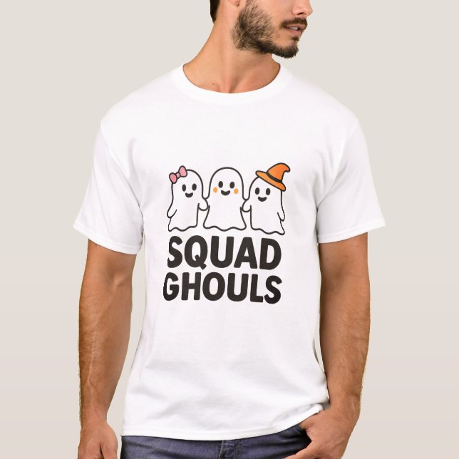 Squad Ghouls Funny Halloween Friends T-Shirt (Framsida)
