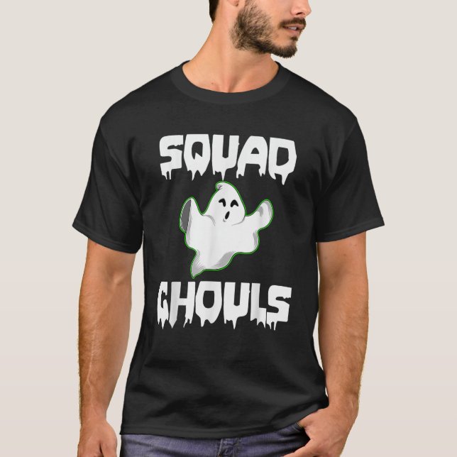 Squad Ghouls Funny Halloween Horror Scary T Shirt (Framsida)