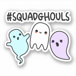 Squad Ghouls Roliga Halloween Spök Pun Klistermärken