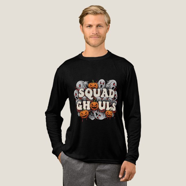 Squad Ghouls Spooky Halloween T Shirt (Hel framsida)