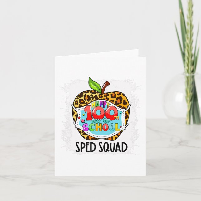 Squad Glad 100:e Skoldagen Ansiktsmask Sped Ed Kort (Framsida)