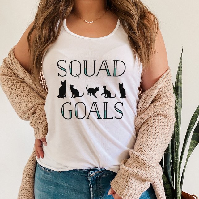 Squad Goals Funny Cat Dam Linne Med Racerback (Skapare uppladdad)