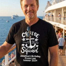 Squad Grupp Vänner Anpassad Födelsedag Vit T Shirt
