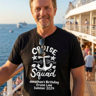 Squad Grupp Vänner Anpassad Födelsedag Vit T Shirt