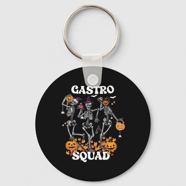 Squad Halloween Skeleton Dancing Endoscopy Nurse G Nyckelring (Framsida)