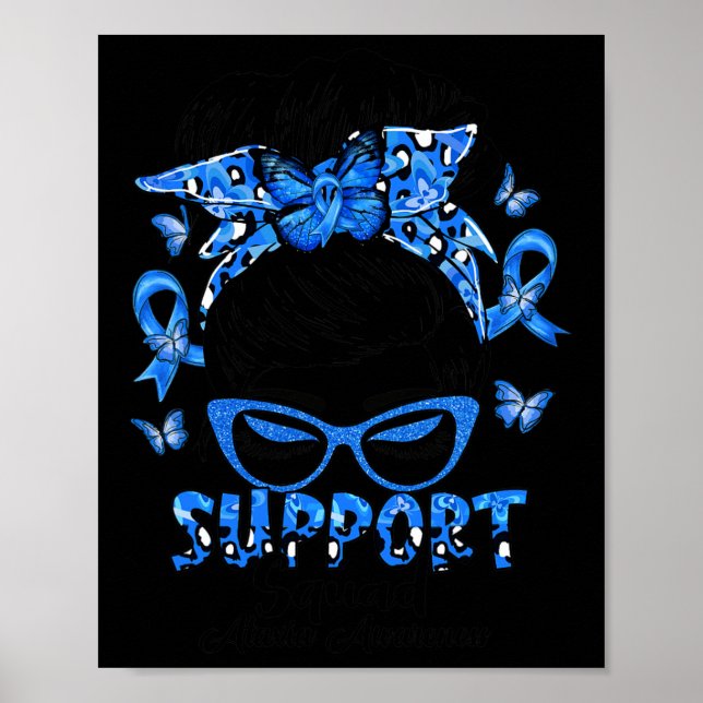Squad Messy Bun Ataxi Awareness Gifts Poster (Framsidan)