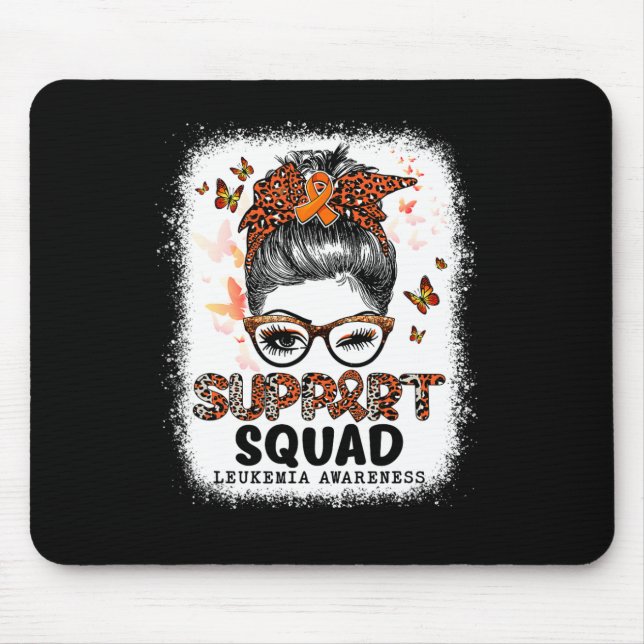 Squad Messy Bun Butterfly Orange Ribbon Leukemia Musmatta (Framsidan)