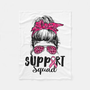 Squad Messy Bun Rosa Warrior Breast Cancer Awarene Fleecefilt